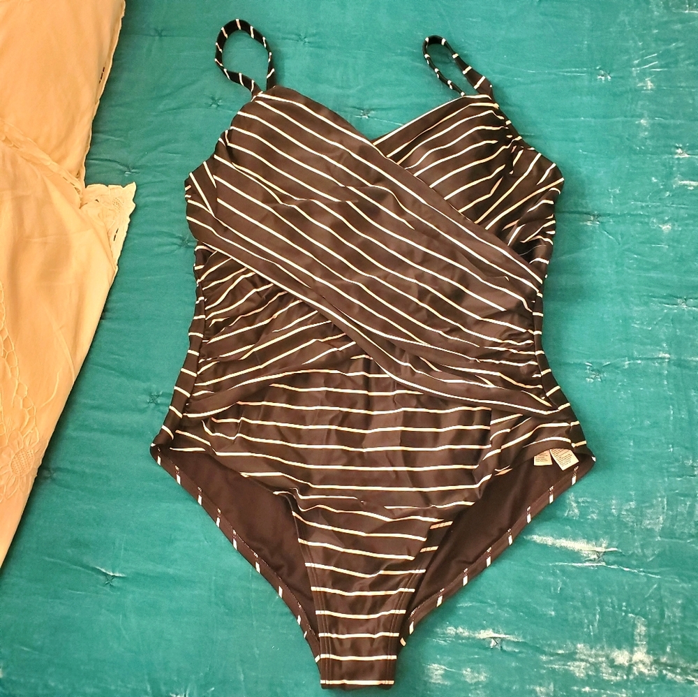 Old Navy Wrap-Front Secret-Slim One Piece Suit